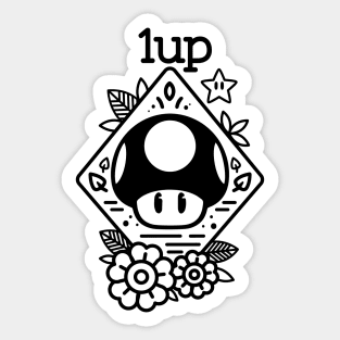 1 up black Sticker